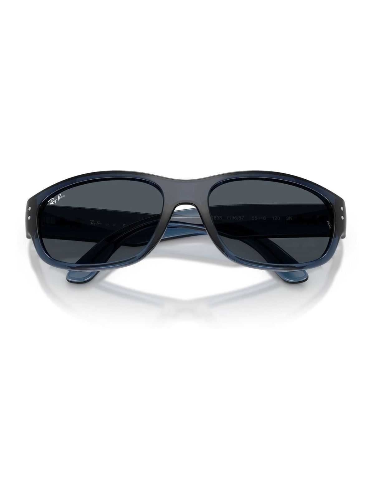 Ray-Ban Mini Mega Balorama Pillow Sunglasses (Transparent Blue Frame, Dark Grey Lens)