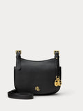 Lauren Ralph Lauren Marcy medium cross-body bag in black leather, UK version