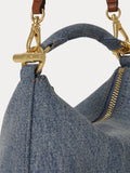 Lauren Ralph Lauren mini shoulder bag blue blacke with leather trim (British brand)