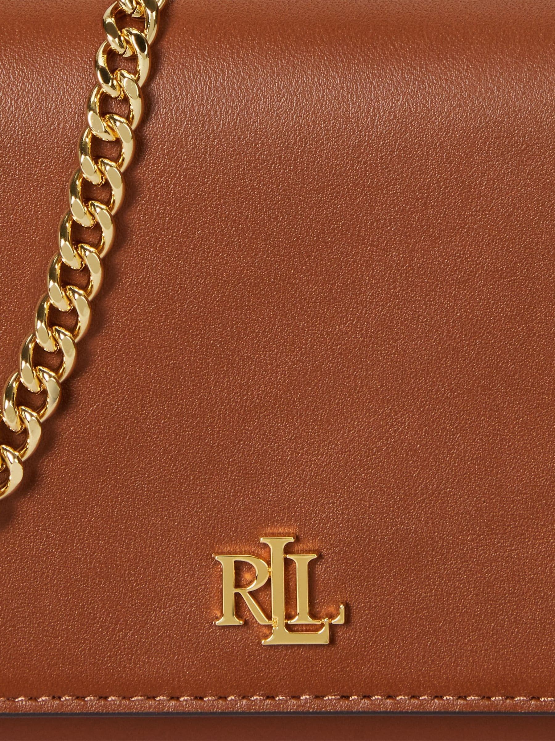 Lauren Ralph Lauren brown large Adair wallet on chain bag, imported from the UK