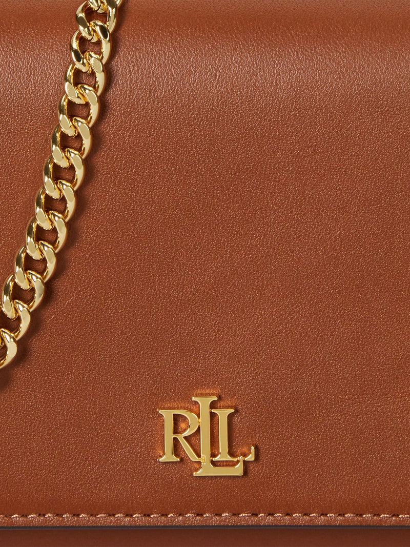Lauren Ralph Lauren brown large Adair wallet on chain bag, imported from the UK