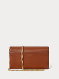 Lauren Ralph Lauren brown large Adair wallet on chain bag, imported from the UK