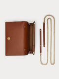 Lauren Ralph Lauren brown large Adair wallet on chain bag, imported from the UK