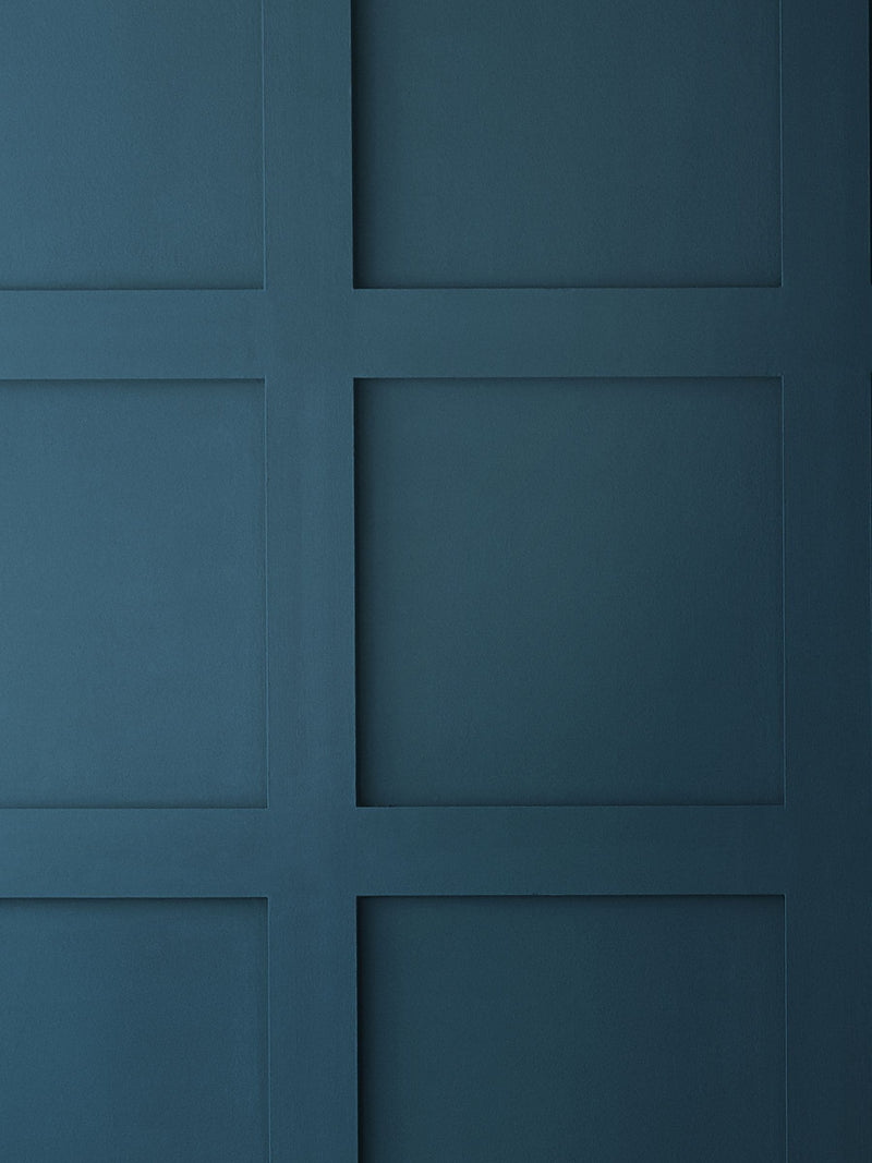 Graham & Brown Brooklyn Blue matt emulsion paint, imported from the UK