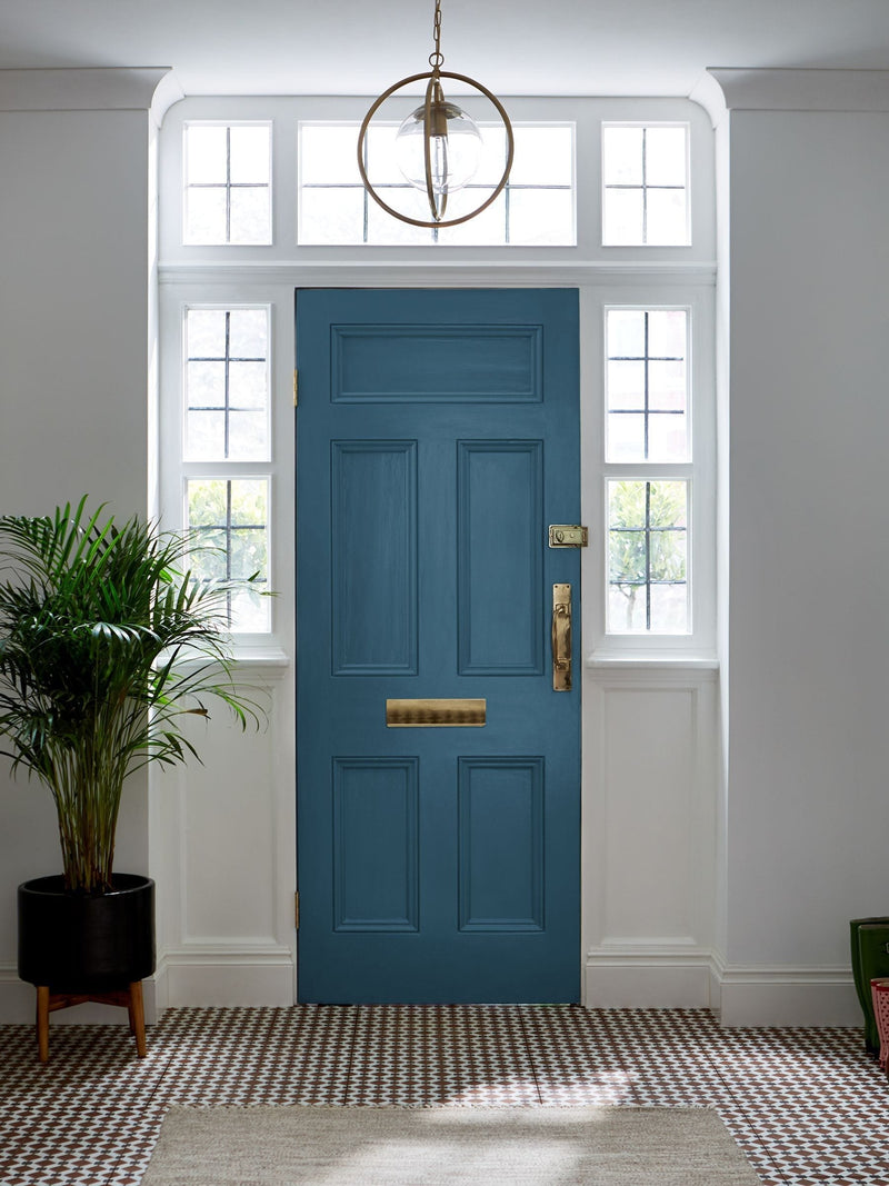 Graham & Brown Brooklyn Blue matt emulsion paint, imported from the UK