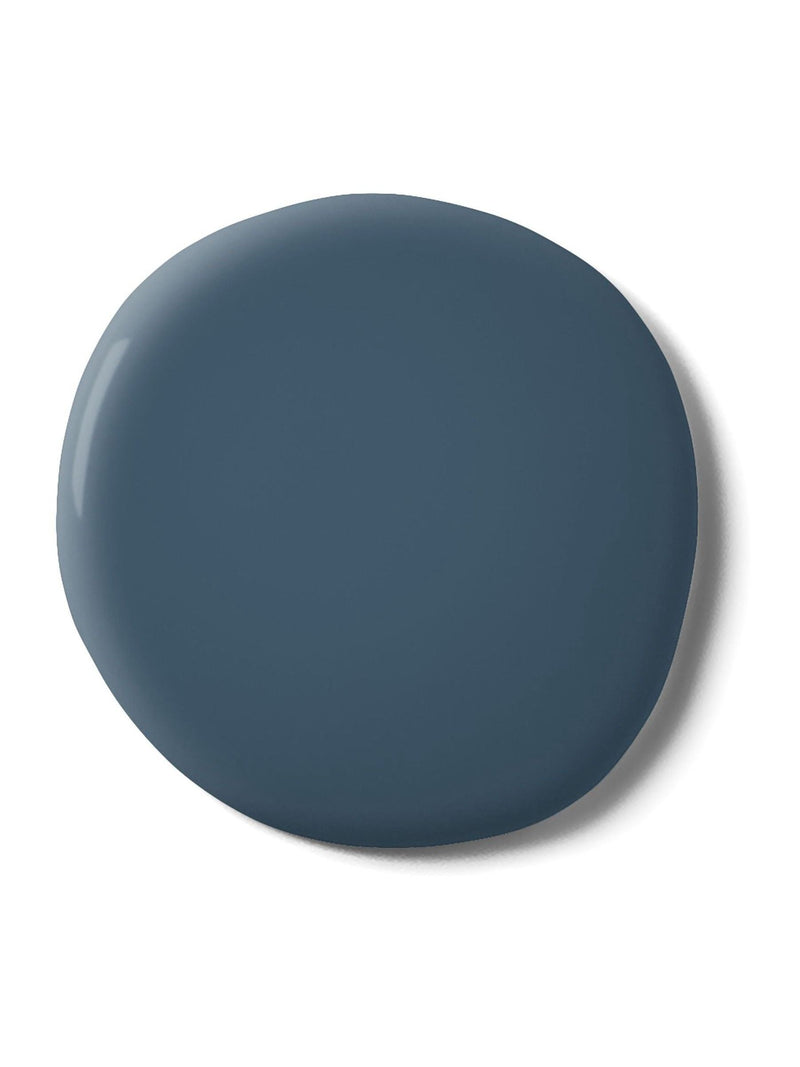 Graham & Brown Brooklyn Blue matt emulsion paint, imported from the UK