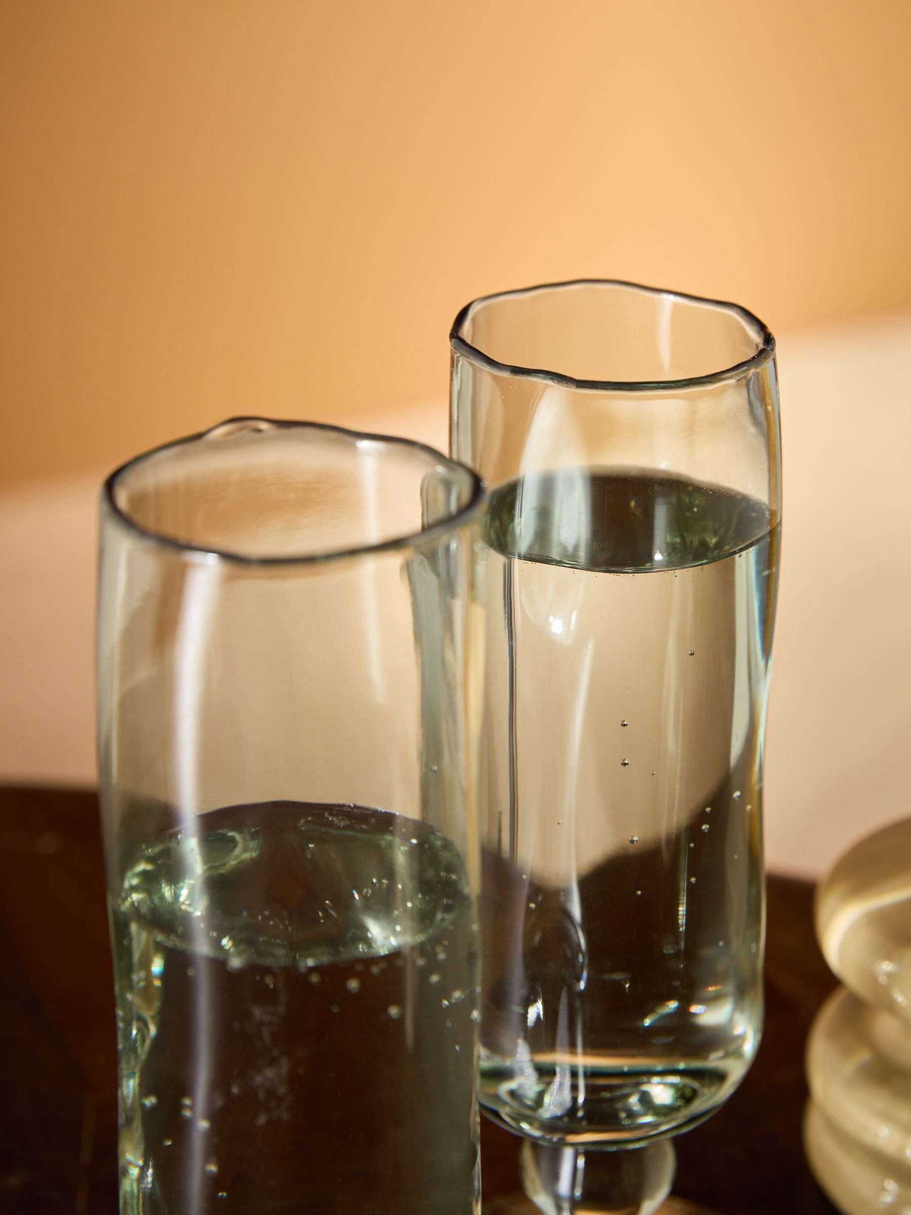 MADE.COM green champagne flutes set of 4 (British brand)