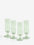 MADE.COM green champagne flutes set of 4 (British brand)