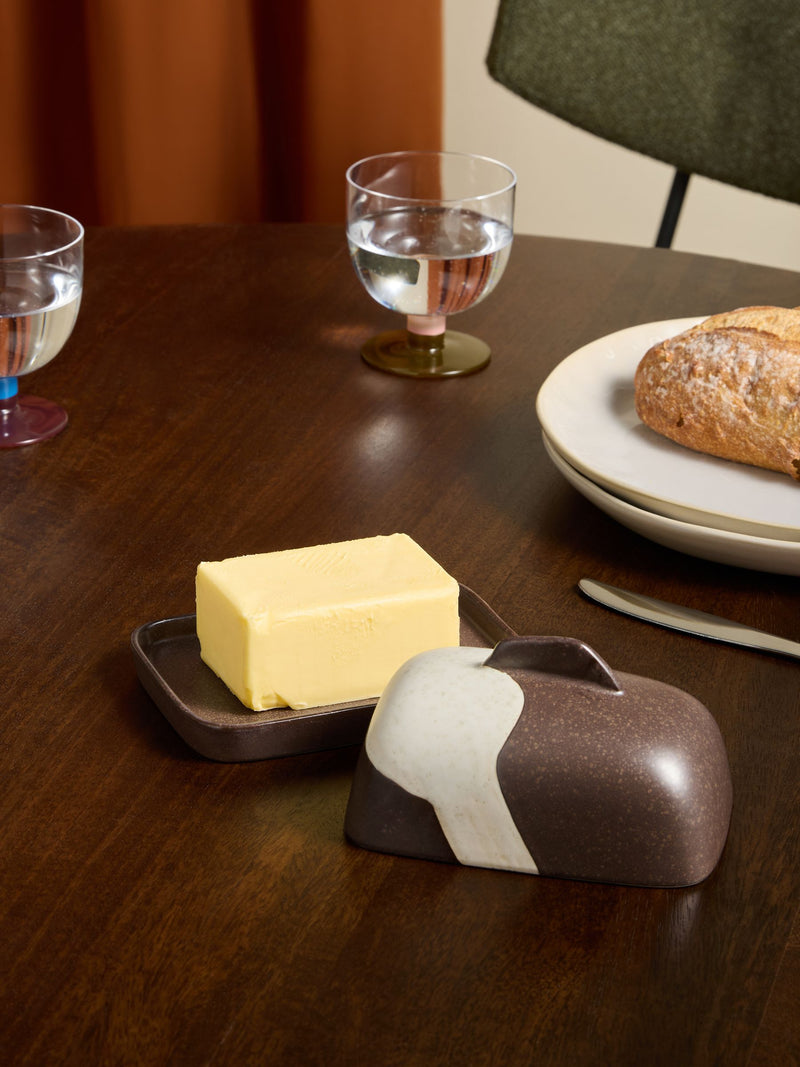MADE.COM Brown Enzo butter dish 15cm, imported from the UK