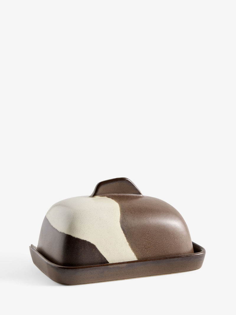 MADE.COM Brown Enzo butter dish 15cm, imported from the UK