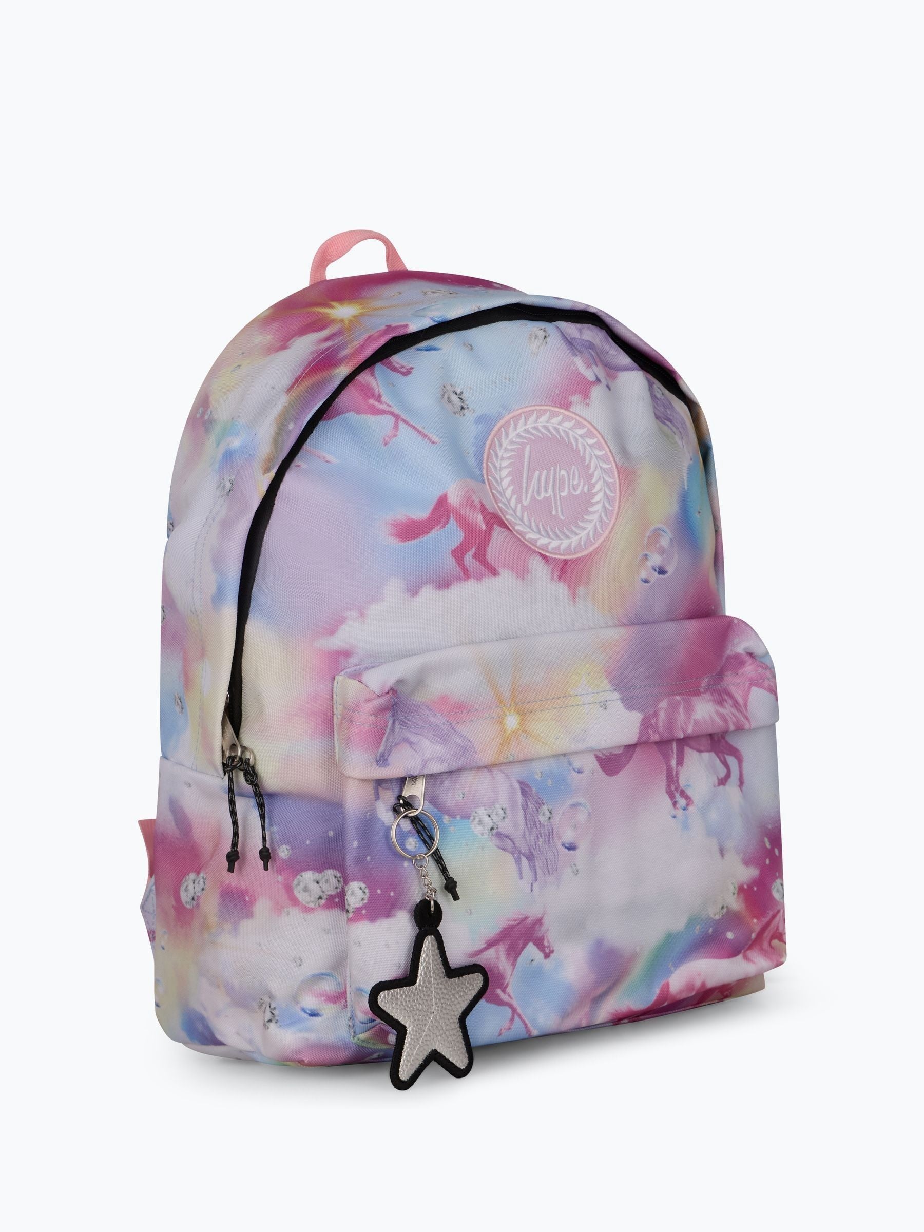 Hype pink imagination backpack with unicorn design - British product
