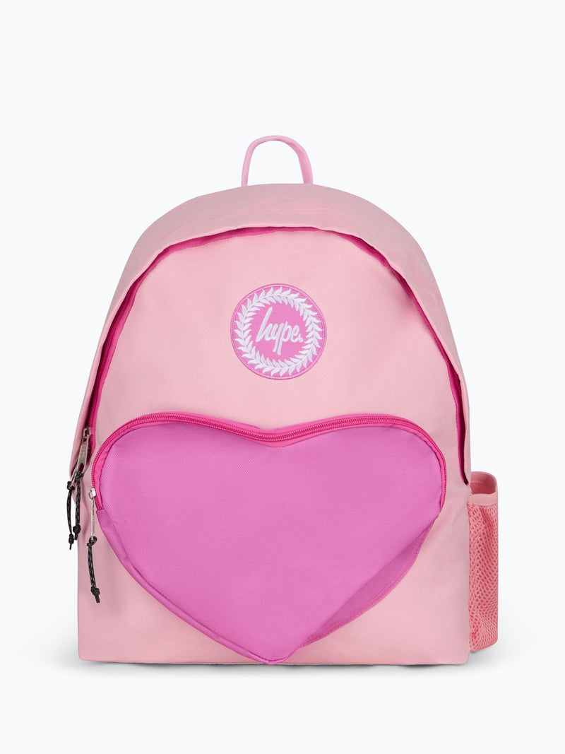 Hype pink pocket heart school backpack, UK version