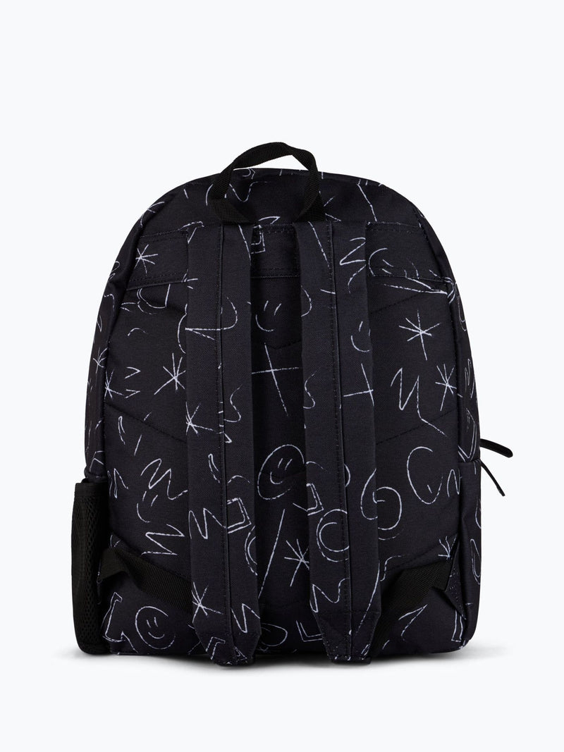 Hype black doodle backpack with crayon print, UK version