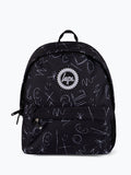 Hype black doodle backpack with crayon print, UK version