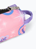 Hype purple sparkle flower pencil case with crest badge, imported from the UK