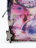 Hype pink disco backpack with bold graphics and keyring, imported from the UK