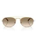 Emporio Armani pilot sunglasses with pale gold frame and gradient lenses, imported from the UK