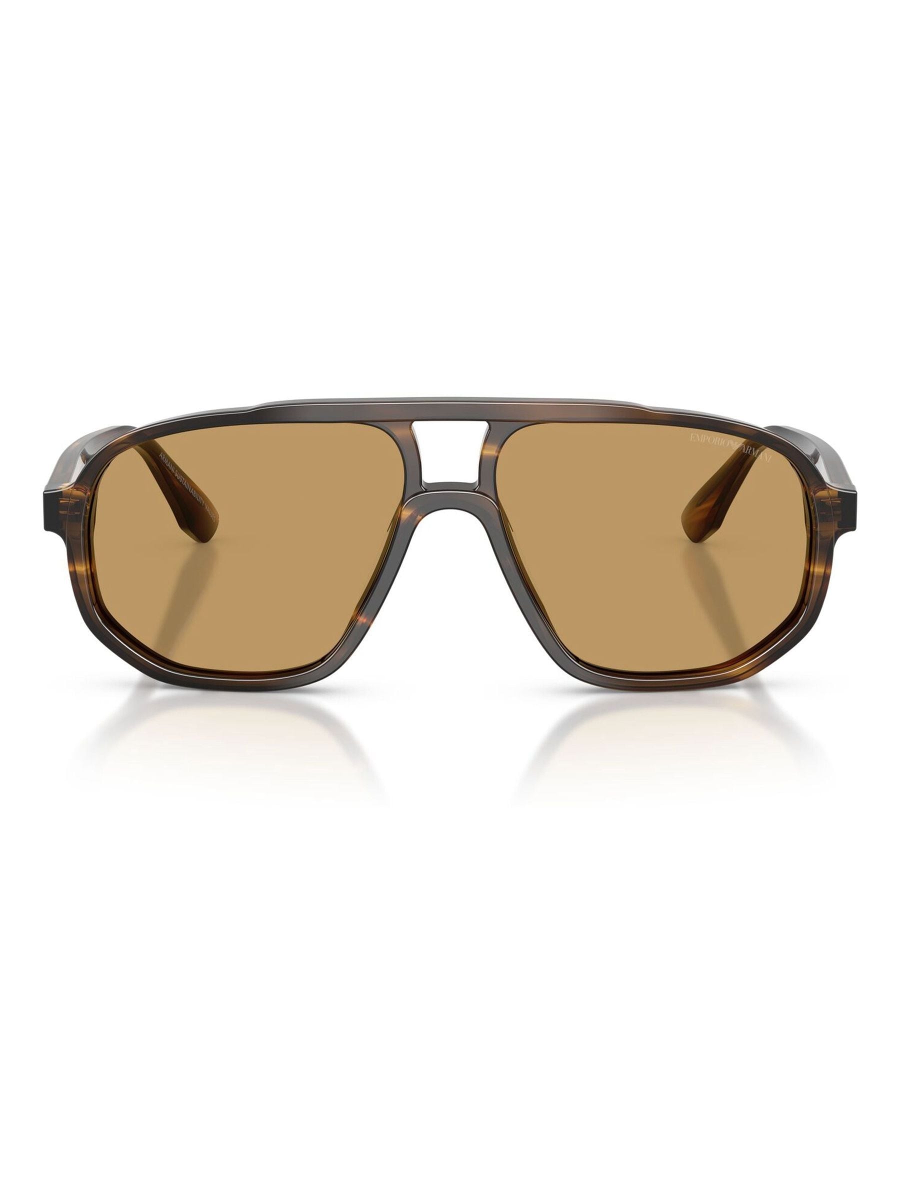 Emporio Armani pilot sunglasses with brown lenses and dark green frame (British brand)