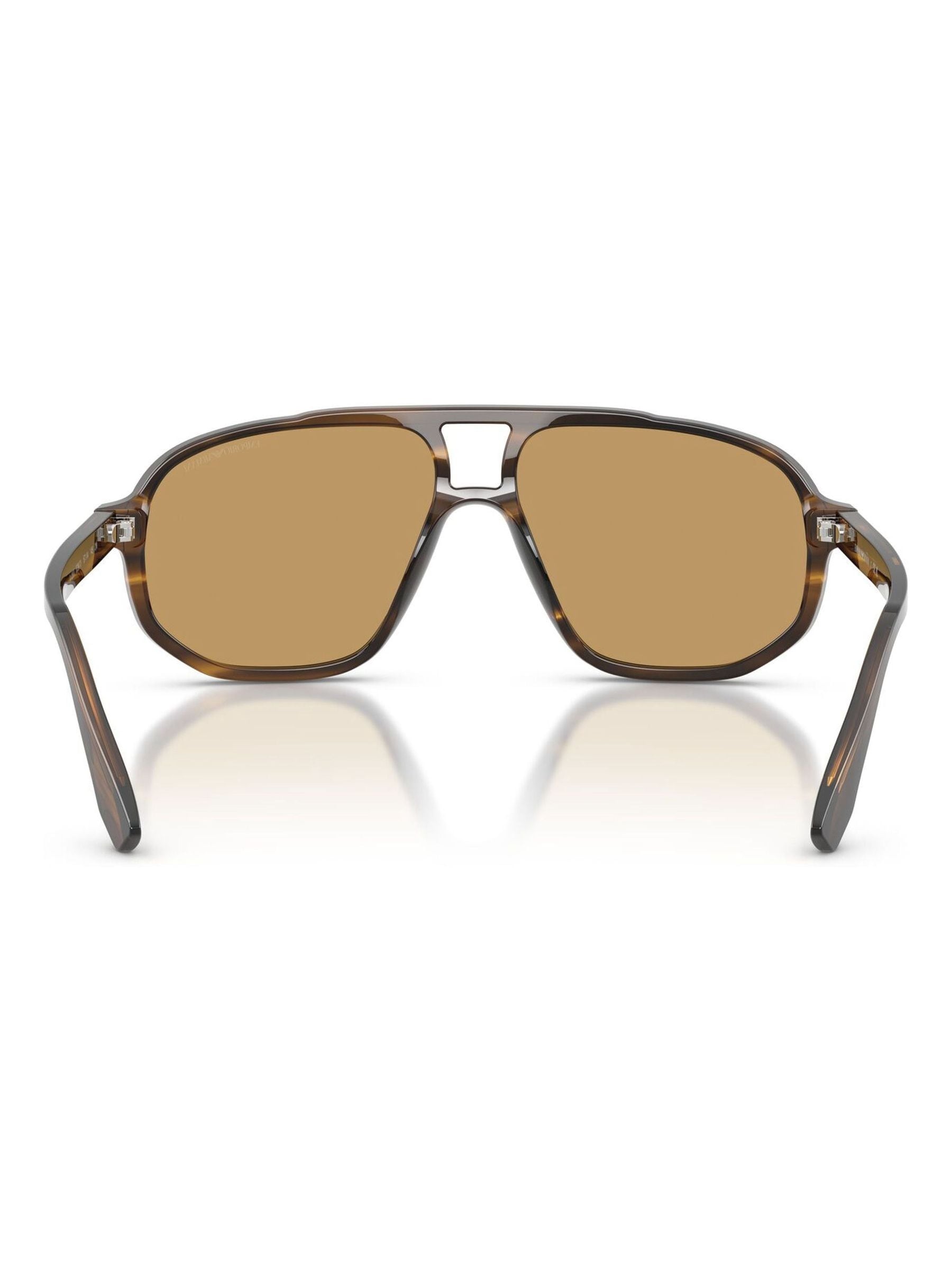 Emporio Armani pilot sunglasses with brown lenses and dark green frame (British brand)