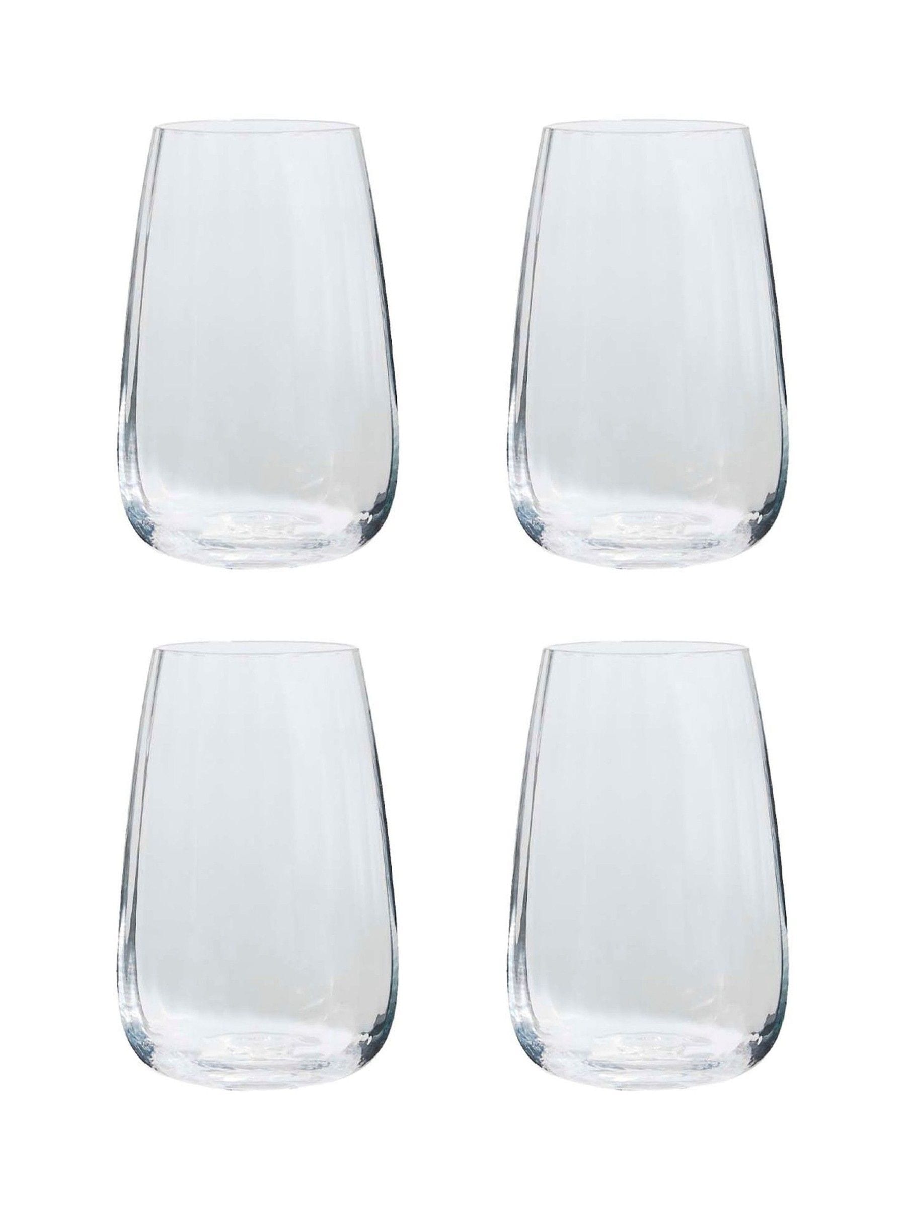 Dibor clear bevelled highball tumblers set of 4 - British product