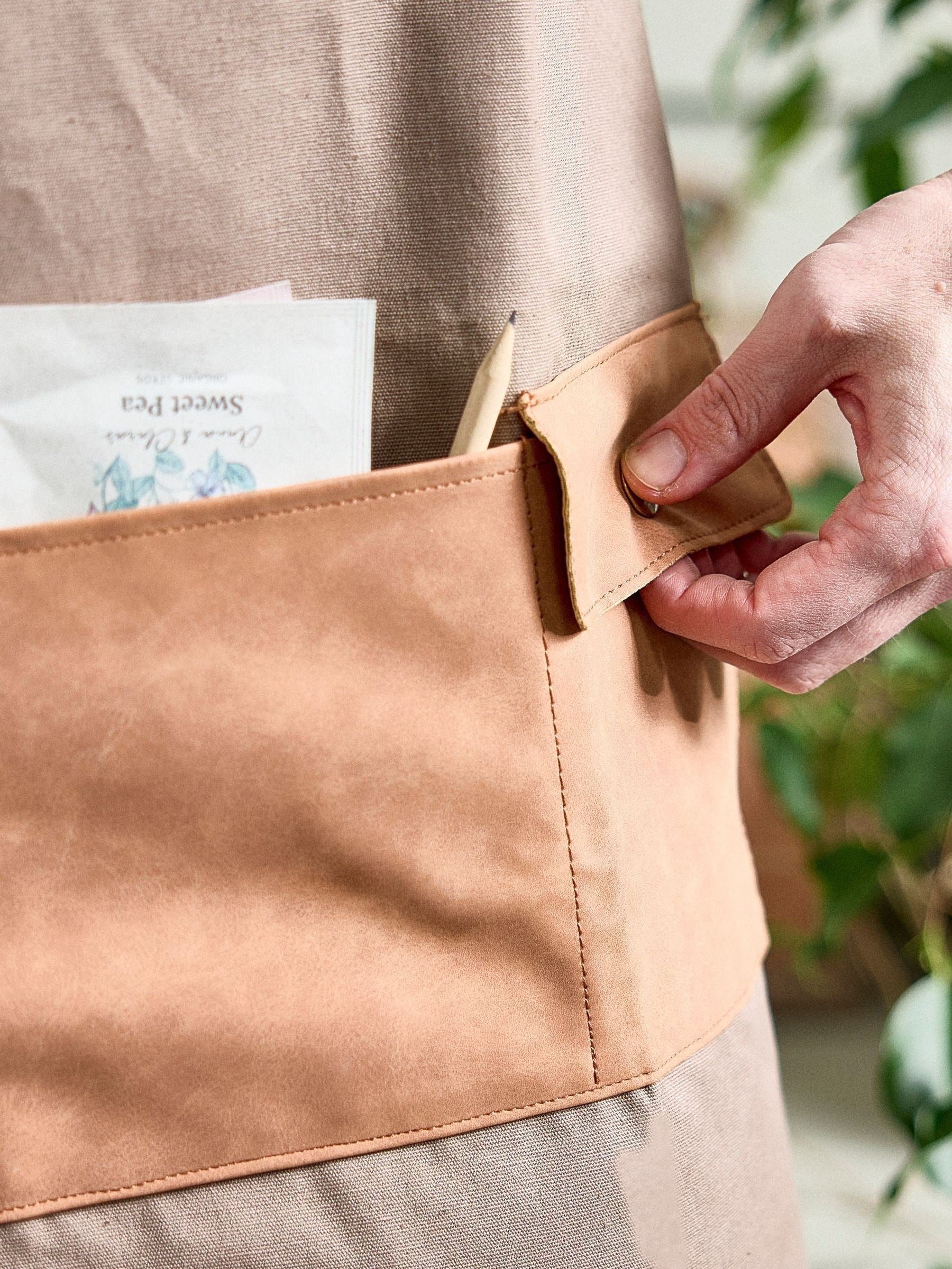 Dibor brown khaki gardening apron - British product