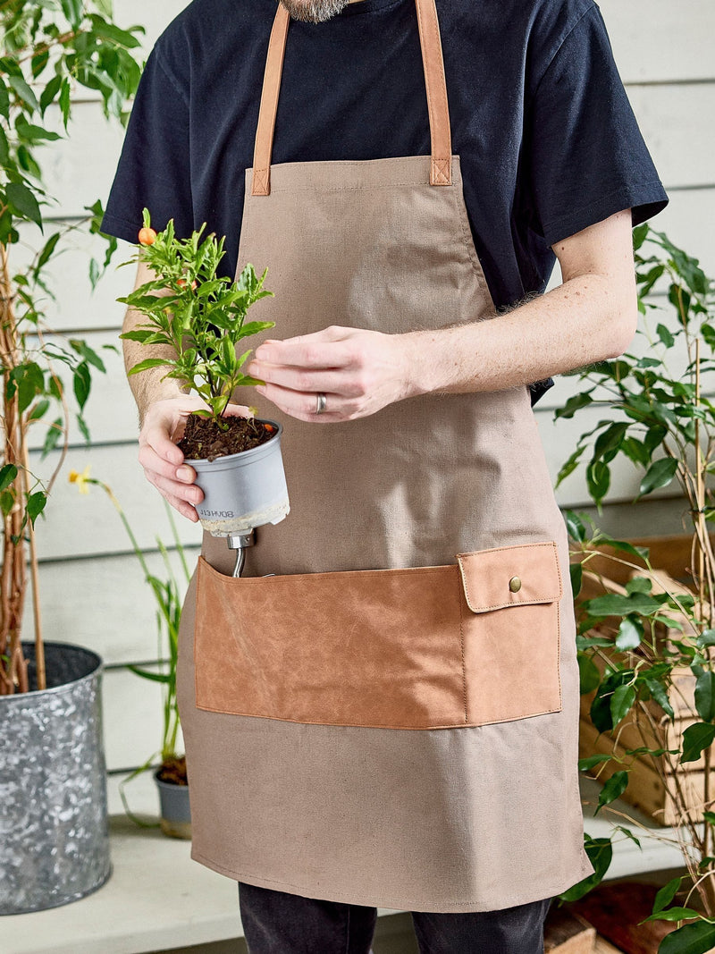 Dibor brown khaki gardening apron - British product