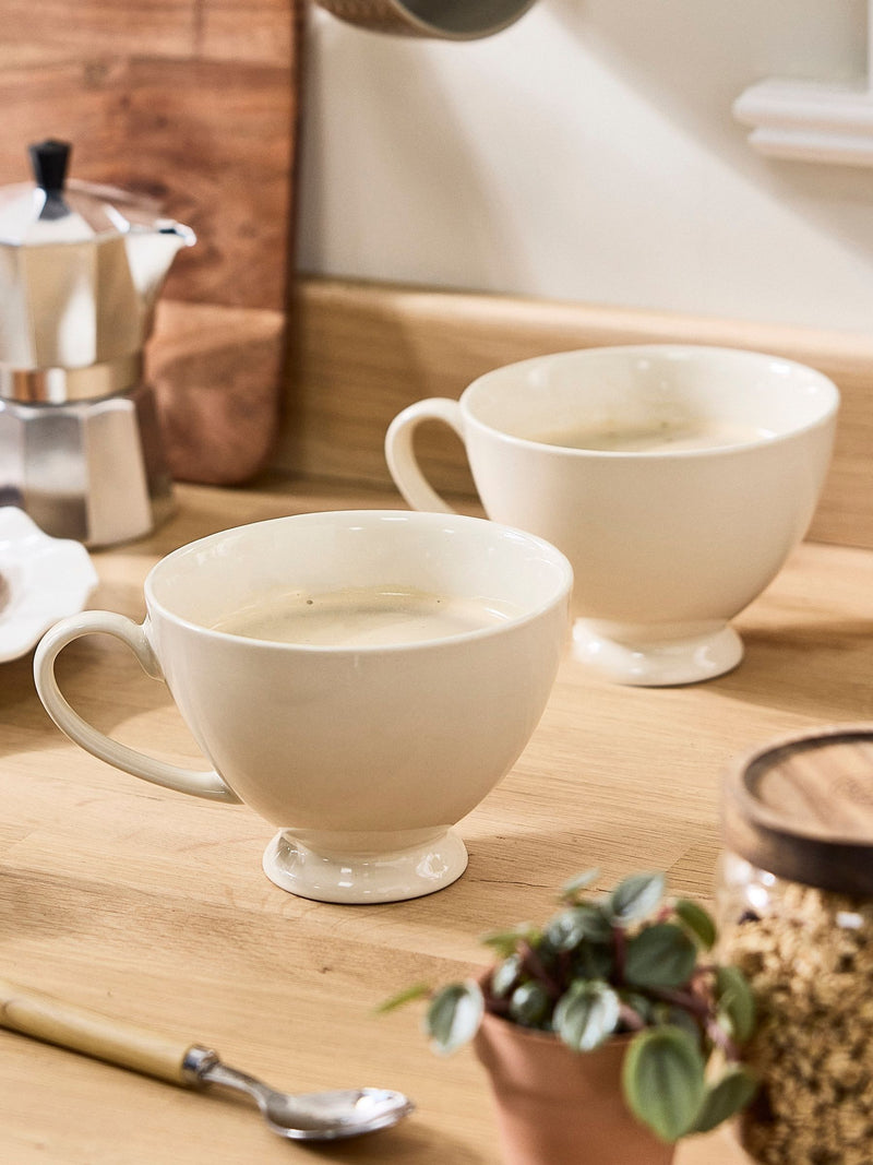 Dibor cream footed XL mugs set of 2, imported from the UK