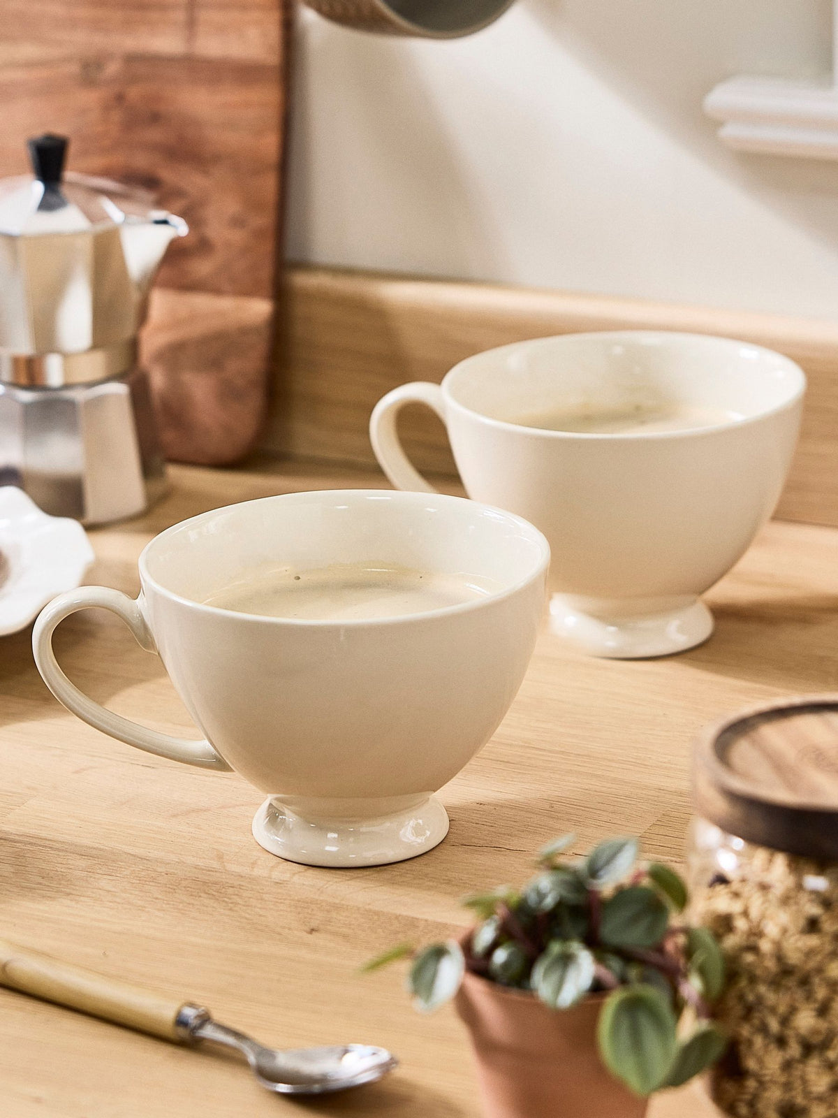 Dibor cream footed XL mugs set of 2, imported from the UK