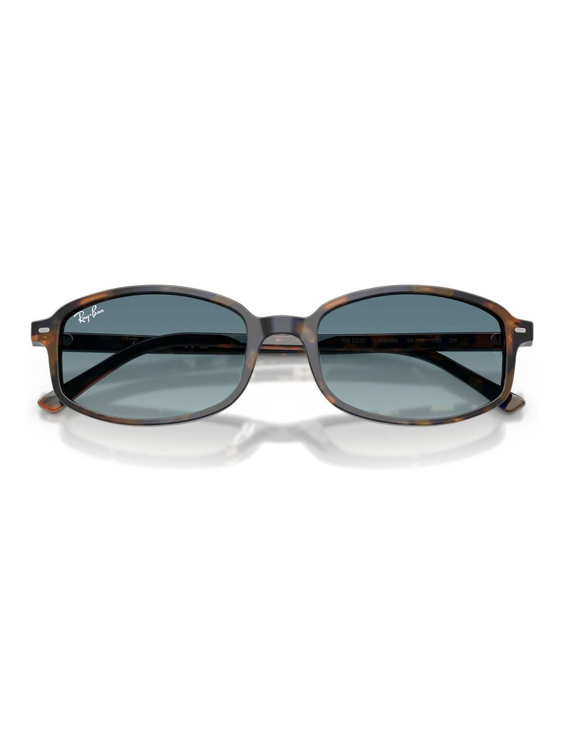 Ray-Ban RB2232 irregular sunglasses with blue havana frames, imported from the UK