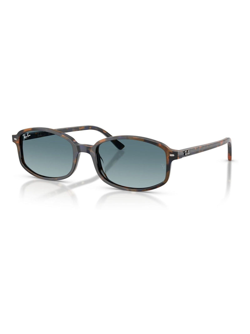 Ray-Ban RB2232 irregular sunglasses with blue havana frames, imported from the UK