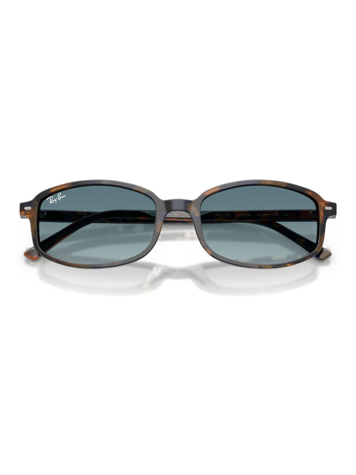Ray-Ban RB2232 irregular sunglasses with blue havana frames, imported from the UK