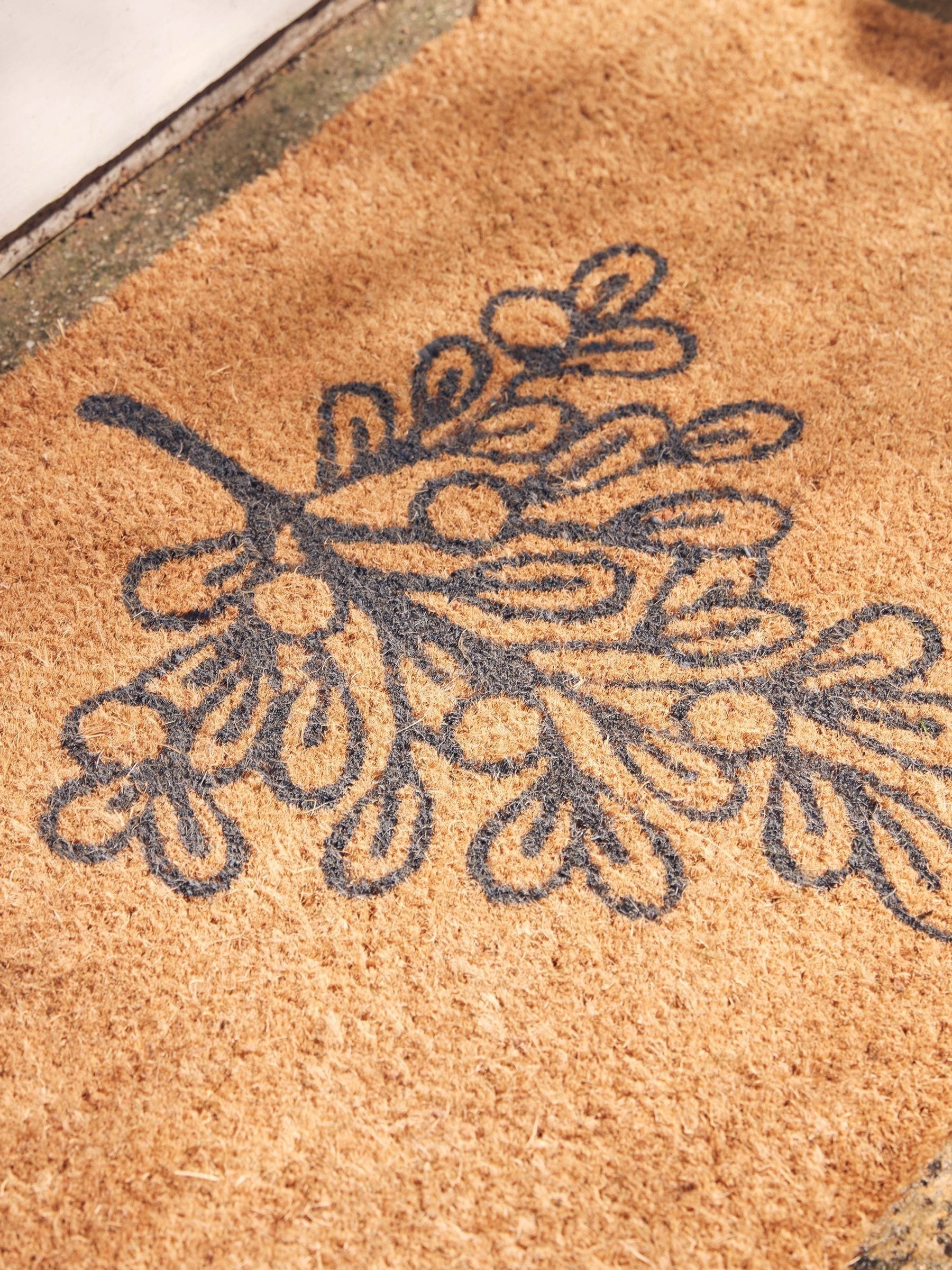 Cox & Cox natural mistletoe doormat 65x40cm - British product