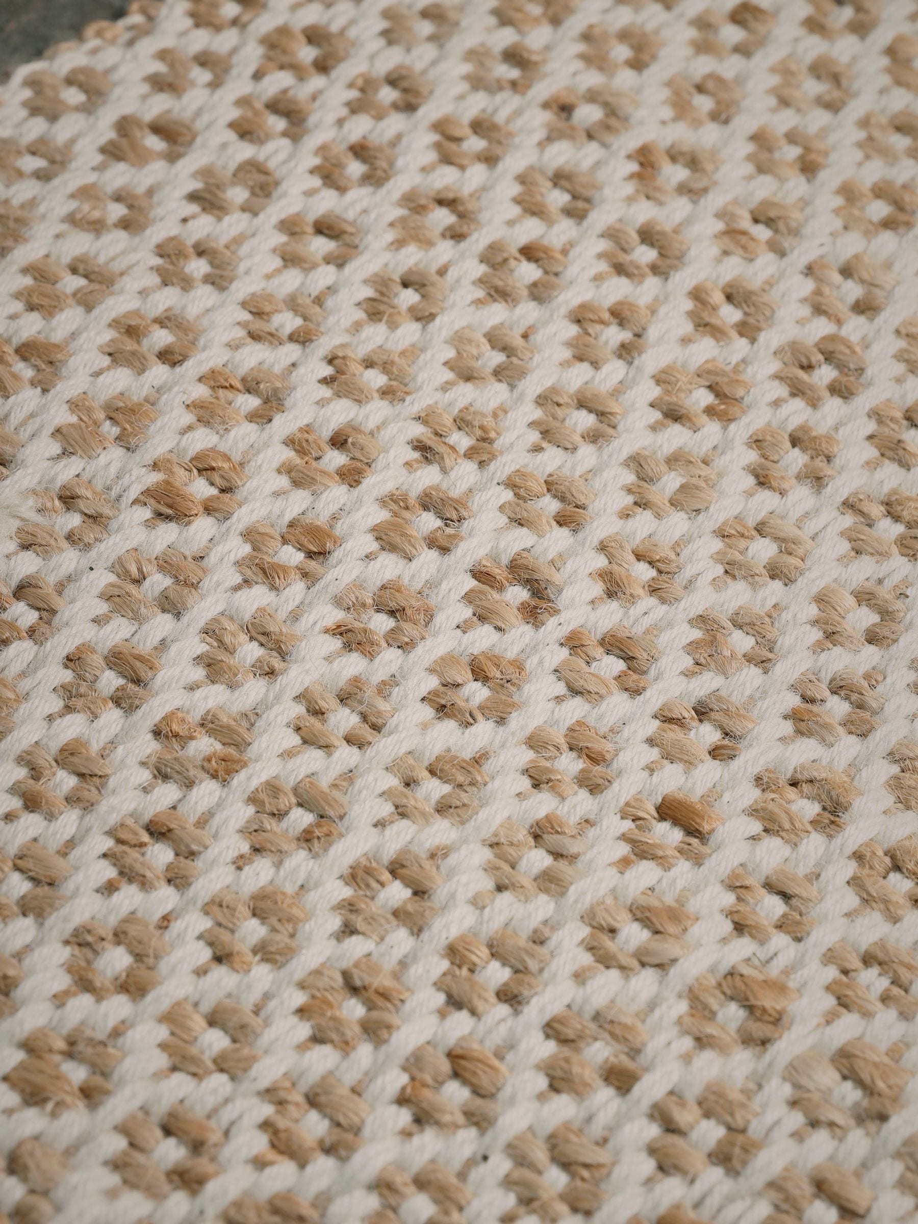 Cox & Cox natural geometric jute doormat 65x42cm, UK version