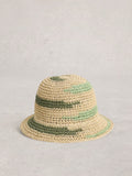 White Stuff Dark Green Crochet Bucket Hat