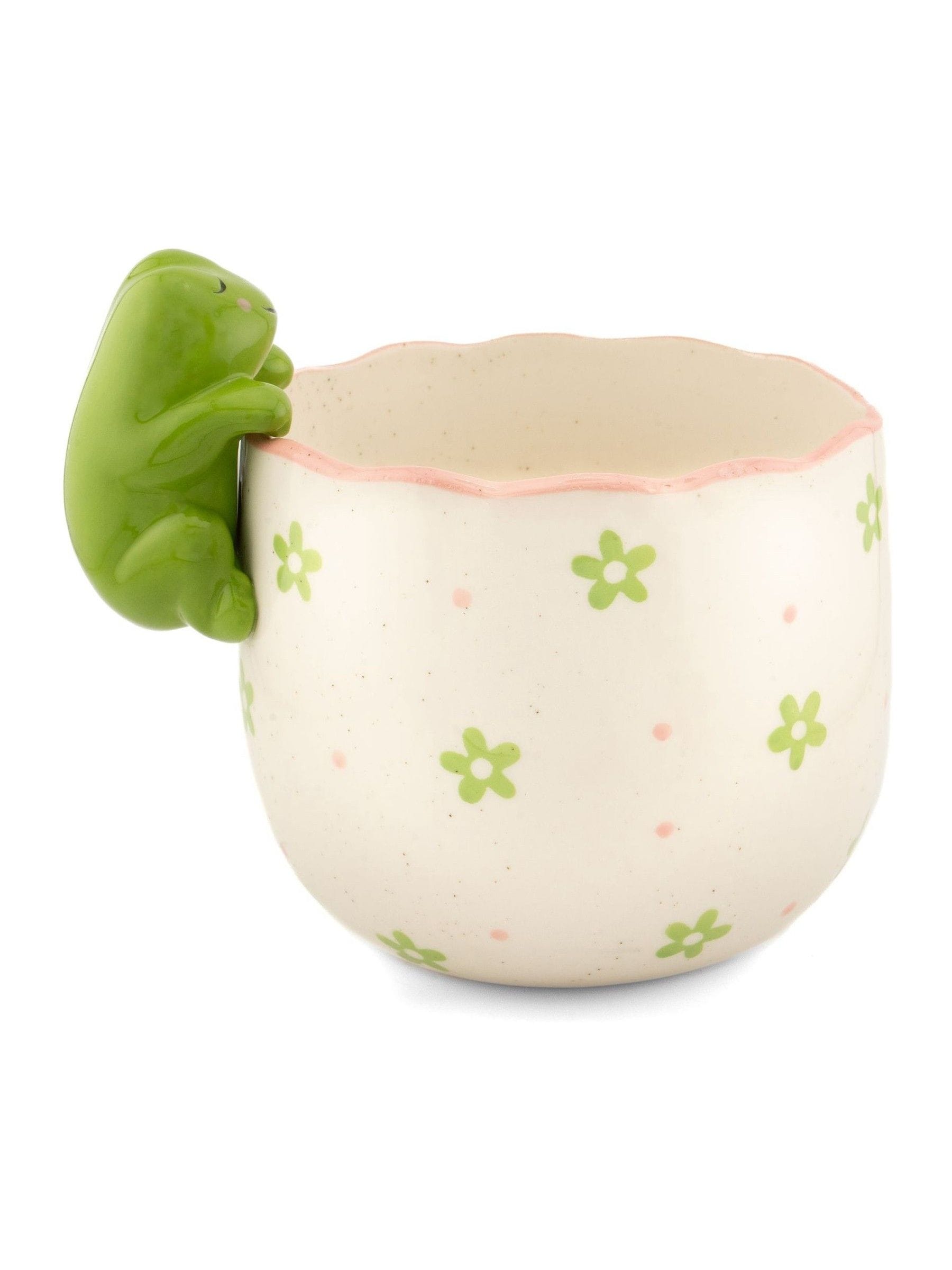 Sass & Belle green peeking frog planter 13cm, imported from the UK