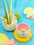 Sass & Belle green peeking frog planter 13cm, imported from the UK