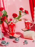 Sass & Belle red cowboy boot vase, imported from the UK