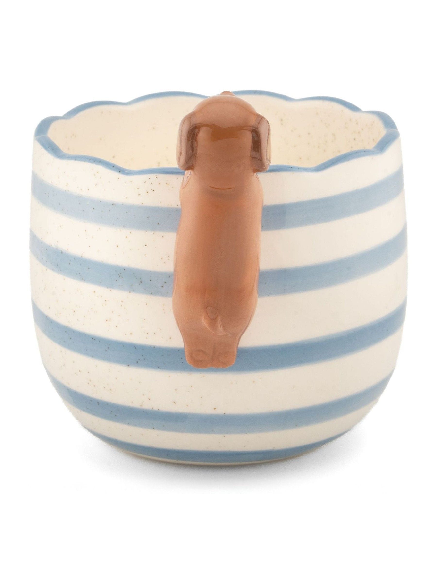 Sass & Belle blue peeking sausage dog planter small, UK version
