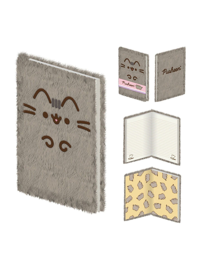 Pusheen furry notebook and pencil case set - British product