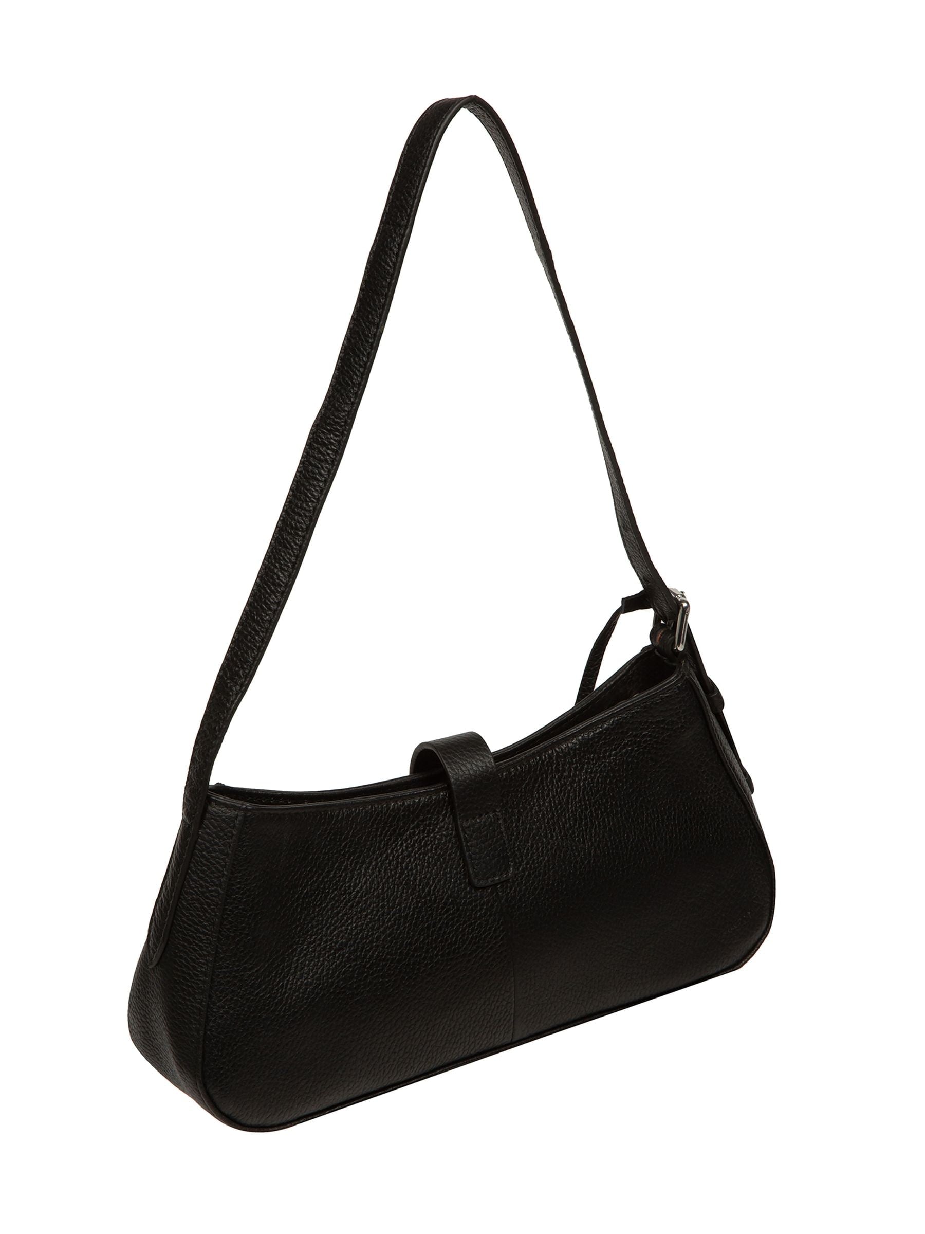 Pure Luxuries London black Evangeline leather grab bag - British product