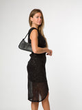 Pure Luxuries London black Evangeline leather grab bag - British product