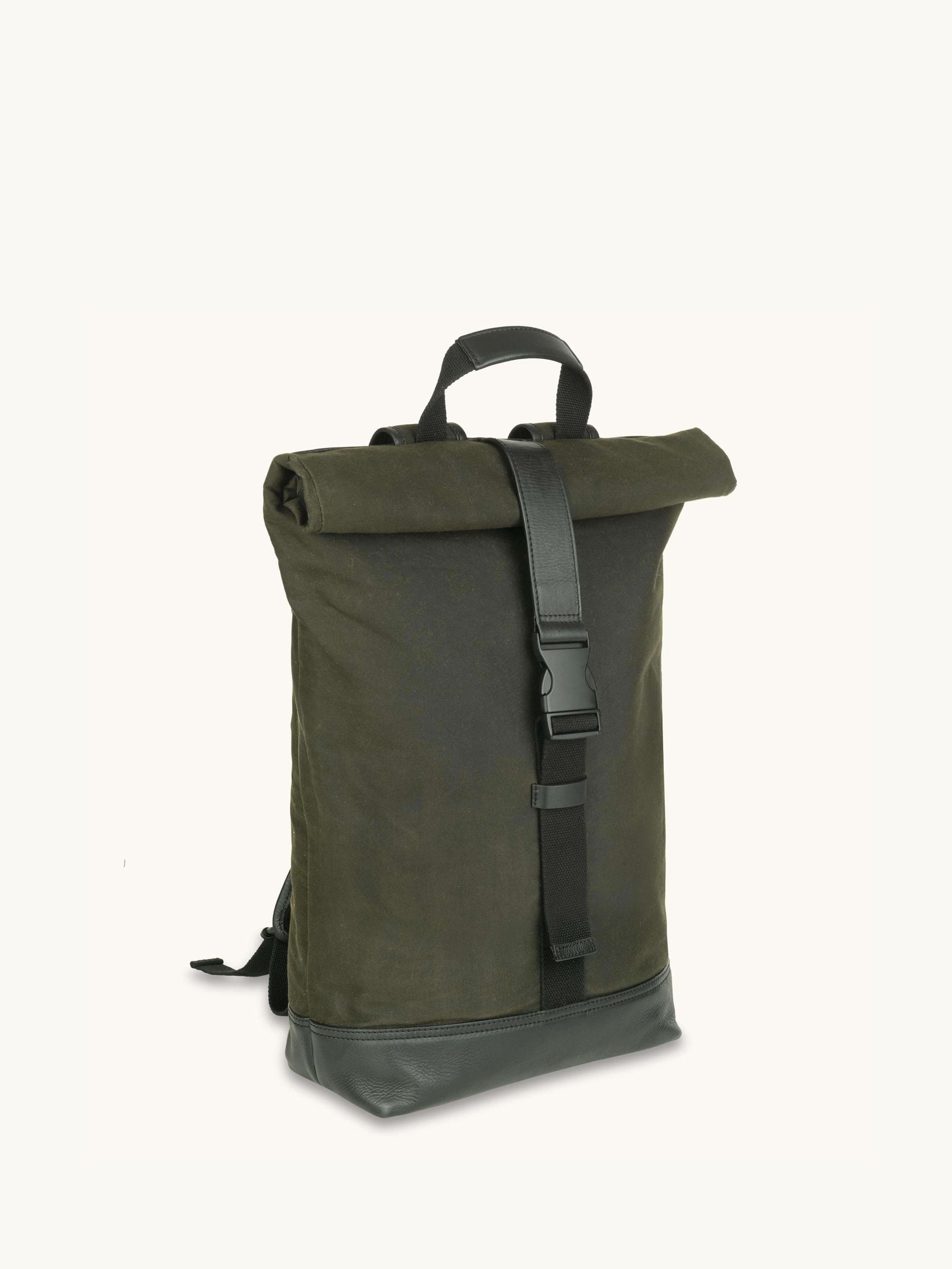 Apatchy Green Cavendish waxed canvas leather backpack, imported from the UK