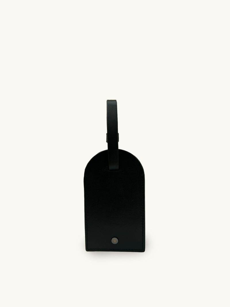 Apatchy black leather luggage tag and AirTag gift set - British product