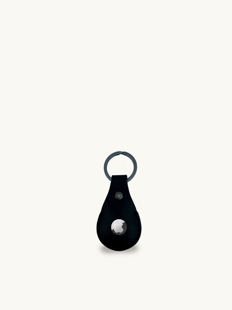 Apatchy black leather luggage tag and AirTag gift set - British product