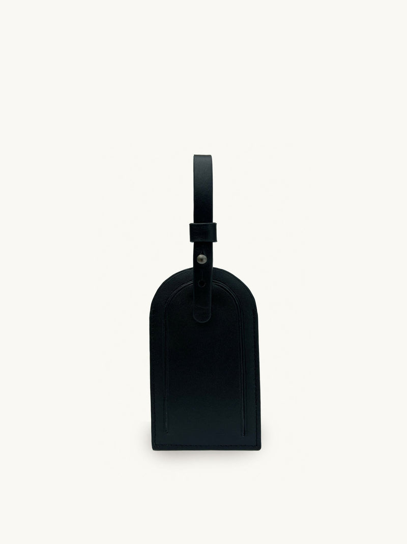 Apatchy black leather luggage tag and AirTag gift set - British product
