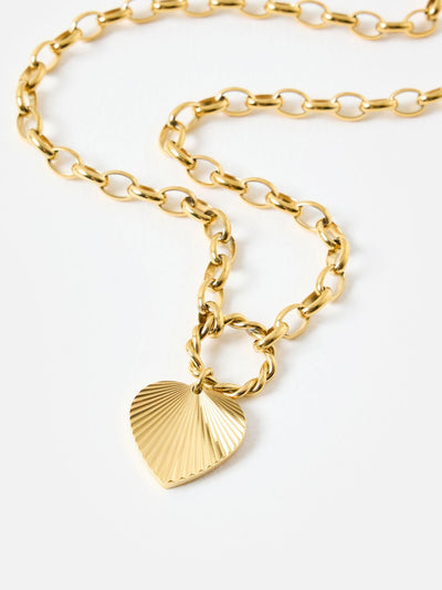 Next Oliver Bonas Louisa Gold Tone Waterproof Heart Necklace- Buy online at McGrocer
