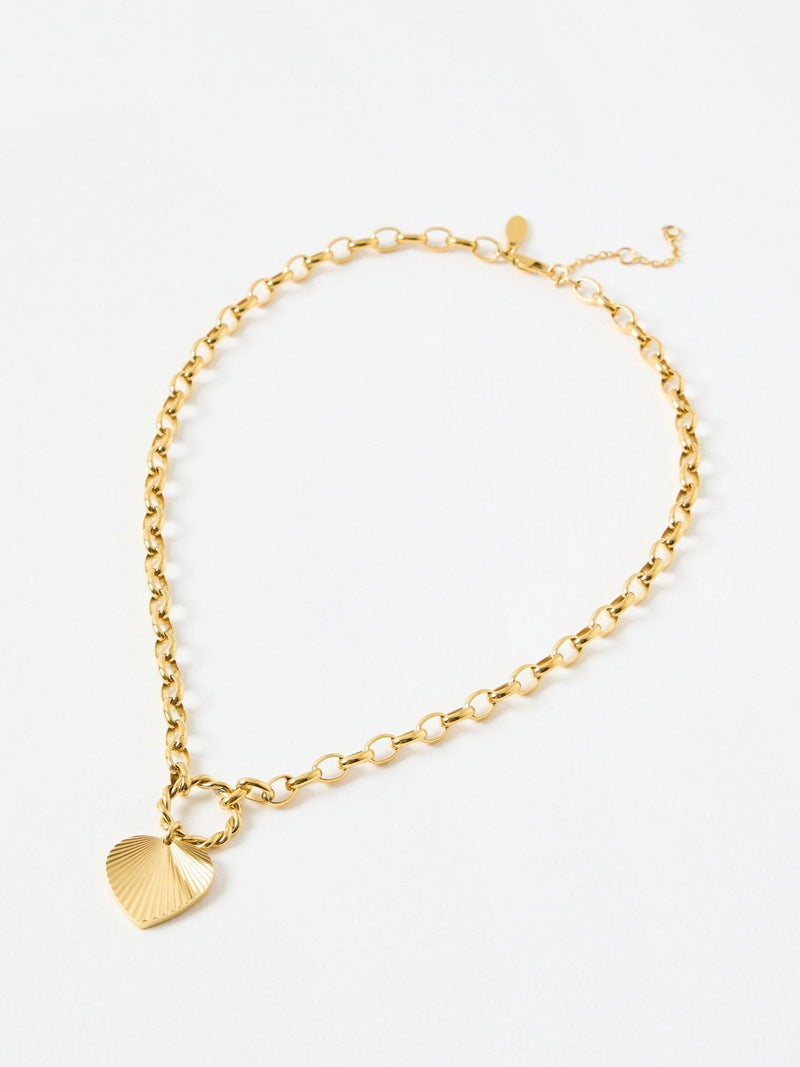 Oliver Bonas gold tone stainless steel heart necklace, UK version