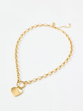 Oliver Bonas gold tone stainless steel heart necklace, UK version