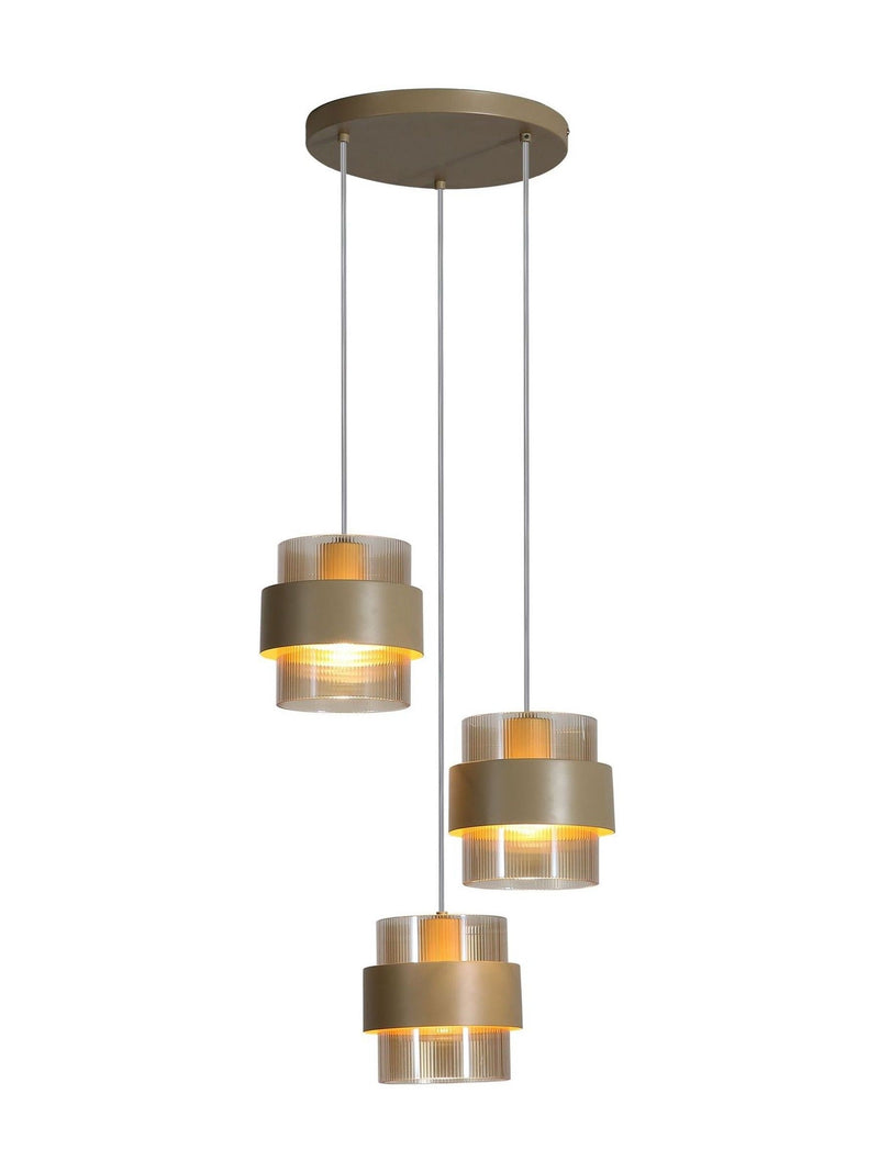 Searchlight sand amber pendant light with ribbed glass, imported from the UK