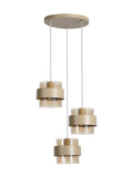Searchlight sand amber pendant light with ribbed glass, imported from the UK
